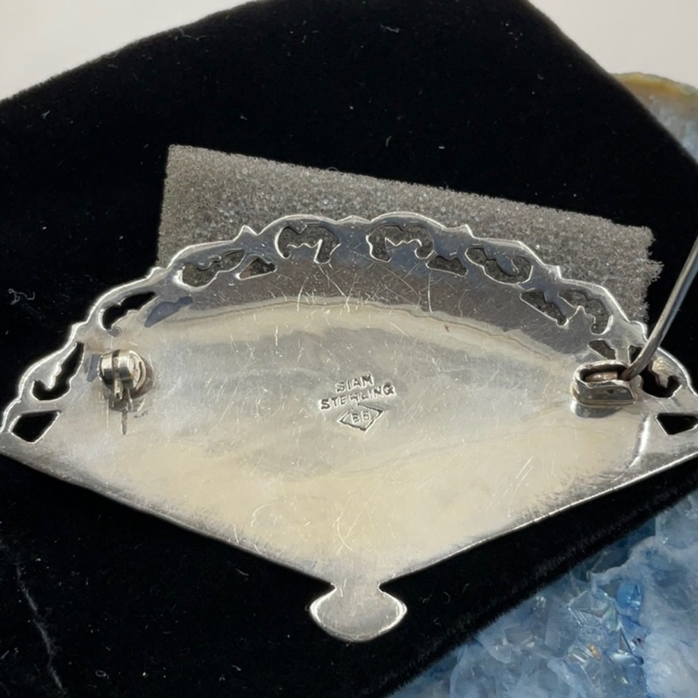 Vintage Handcrafted Siam Sterling Silver Brooch - Picture 9 of 12